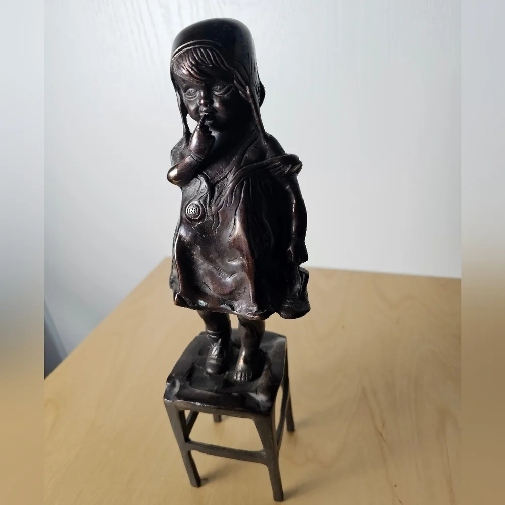 Bronze Reproduction of Juan Clara's Girl on a Stool